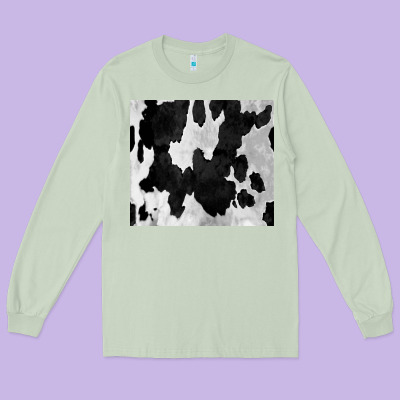 Black White Cowhide Tumbler Long Sleeve Tee Designed By Cowcowdesign