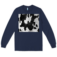 Navy Black White Cowhide Tumbler Long Sleeve Tee - CowCowDesign