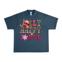 Midnight Navy jolly happy joyful pink christmas Urban Heavy Tee - CowGirlArtShop
