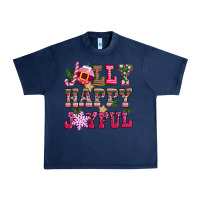 Jolly Happy Joyful Pink Christmas Urban Heavy Tee | Teevron
