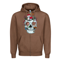 Chestnut halloween skull collector mushrooms flowers and butterflies sweatshirt Zipper Hoodie - trangStudio