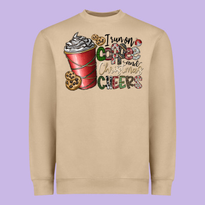 I Run On Coffee And Christmas Cheers Heavyweight Sweatshirt Designed By Cowhidedigitalart