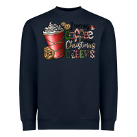 Navy I Run On Coffee And Christmas Cheers Heavyweight Sweatshirt - CowhideDigitalArt