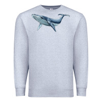 Heather Grey humpback whale Premium Sweatshirt - BarkalooDesign