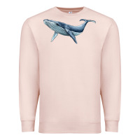Pale Pink humpback whale Premium Sweatshirt - BarkalooDesign
