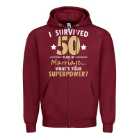 Burgundy 50 years of marriage superpower 50th wedding anniversary Zipper Hoodie - trangStudio