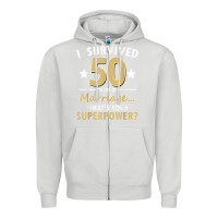 Dove Grey 50 years of marriage superpower 50th wedding anniversary Zipper Hoodie - trangStudio