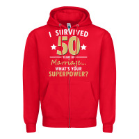 Red 50 years of marriage superpower 50th wedding anniversary Zipper Hoodie - trangStudio