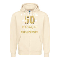Sandshell 50 years of marriage superpower 50th wedding anniversary Zipper Hoodie - trangStudio