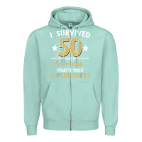 Seafoam 50 years of marriage superpower 50th wedding anniversary Zipper Hoodie - trangStudio