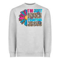 Im Just Here Trusting Jesus Heavyweight Sweatshirt | Teevron