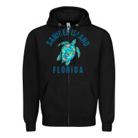 Black sanibel island beach design  sea turtle illustration gift pullover hoo Zipper Hoodie - trangStudio