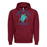 Burgundy sanibel island beach design  sea turtle illustration gift pullover hoo Zipper Hoodie - trangStudio