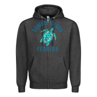 Charcoal Heather sanibel island beach design  sea turtle illustration gift pullover hoo Zipper Hoodie - trangStudio