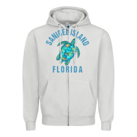 Dove Grey sanibel island beach design  sea turtle illustration gift pullover hoo Zipper Hoodie - trangStudio