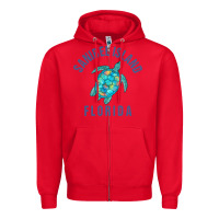Red sanibel island beach design  sea turtle illustration gift pullover hoo Zipper Hoodie - trangStudio
