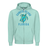 Seafoam sanibel island beach design  sea turtle illustration gift pullover hoo Zipper Hoodie - trangStudio