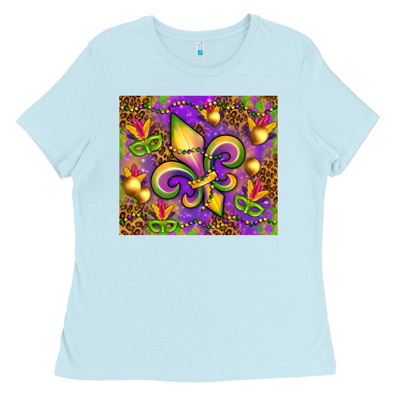 Mardi Gras Fleur De Lis Ladies Tee by NancyCooperArtShop | Teevron