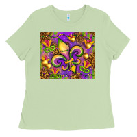 Matcha Mardi Gras fleur de lis Ladies Tee - NancyCooperArtShop