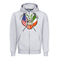 Heather Grey Ancient Order of Hibernians Premium Zipper Hoodie - trangStudio