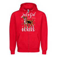 Red Kids Boxer Dog Just A Girl Who Loves Boxers Gift Zipper Hoodie - trangStudio