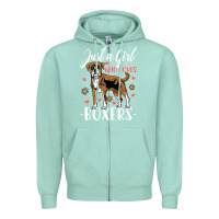 Seafoam Kids Boxer Dog Just A Girl Who Loves Boxers Gift Zipper Hoodie - trangStudio