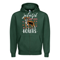 Sports Green Kids Boxer Dog Just A Girl Who Loves Boxers Gift Zipper Hoodie - trangStudio
