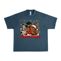 Midnight Navy herd it was christmas Urban Heavy Tee - CowGirlArtShop