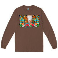 Chestnut Mom Cow Flowers Long Sleeve Tee - CowCowDesign