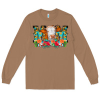 Toasted Coconut Mom Cow Flowers Long Sleeve Tee - CowCowDesign