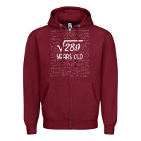 Burgundy 17 year old gift boys girls funny 17th birthday gifts math Zipper Hoodie - trangStudio