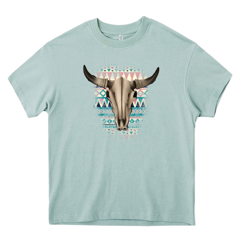 Western Aztec Bull Skull Heavy Core Tee by Bettercallsaul | Teevron