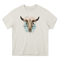 Cream Western Aztec Bull Skull Heavy Core Tee - Bettercallsaul