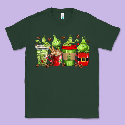 Grinch Coffee Cups Classic Tee Designed By Texasbilliewilder