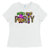 White Mardi Gras party Ladies Tee - NancyCooperArtShop