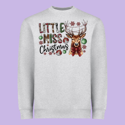 Little Miss Christmas Heavyweight Sweatshirt Designed By Cowhidedigitalart
