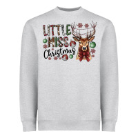 Heather Grey little miss christmas Heavyweight Sweatshirt - CowhideDigitalArt