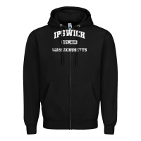 Black ipswich massachusetts ma vintage state athletic style Zipper Hoodie - trangStudio