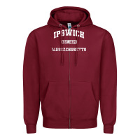 Burgundy ipswich massachusetts ma vintage state athletic style Zipper Hoodie - trangStudio