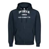 Navy ipswich massachusetts ma vintage state athletic style Zipper Hoodie - trangStudio