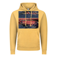 Vintage Mustard American flag stitches Vintage Hoodie - CowGirlArtShop
