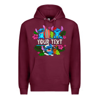 Burgundy Your Text Stich Premium Hoodie - CowhideDigitalArt