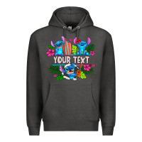 Charcoal Heather Your Text Stich Premium Hoodie - CowhideDigitalArt