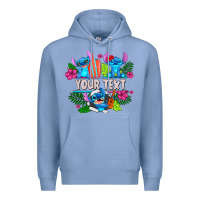 Colony Blue Your Text Stich Premium Hoodie - CowhideDigitalArt
