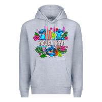 Heather Grey Your Text Stich Premium Hoodie - CowhideDigitalArt