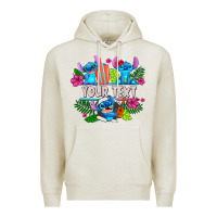 Oatmeal Heather Your Text Stich Premium Hoodie - CowhideDigitalArt