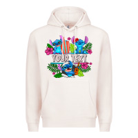 Pale Pink Your Text Stich Premium Hoodie - CowhideDigitalArt