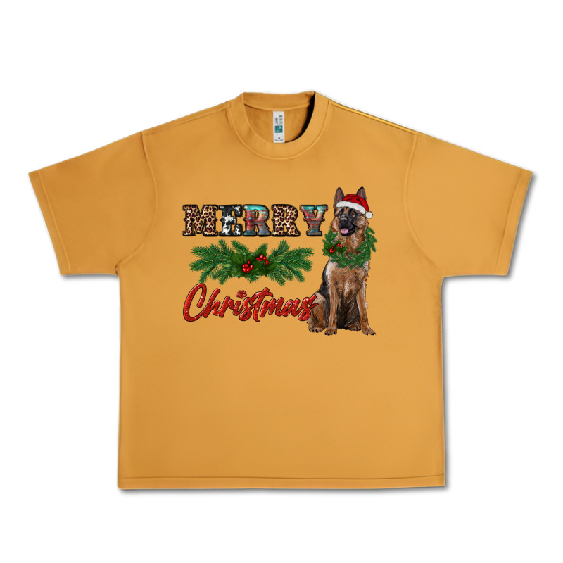 Merry Christmas German Shepherd Urban Heavy Tee by RanaPortraitStore | Teevron
