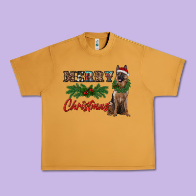 Merry Christmas German Shepherd Urban Heavy Tee Designed By Ranaportraitstore