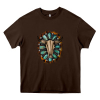 Chocolate Brown Western Gemstone Bull Skull Heavy Core Tee - Bettercallsaul